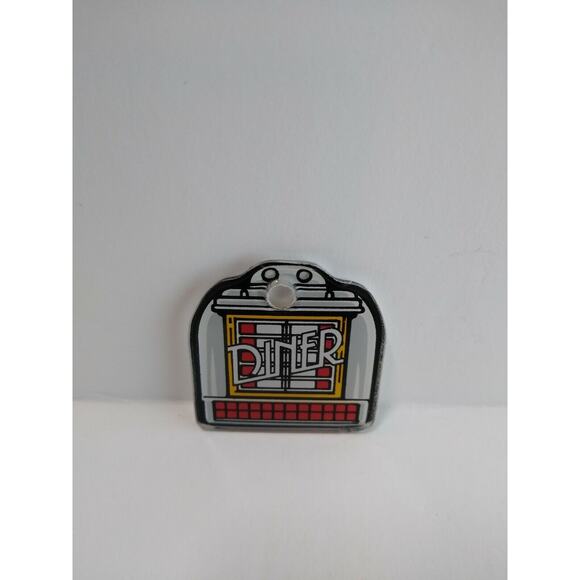 Diner Vintage Pinball Machine Plastic Promo Keychain Jukebox Original 1990 - Picture 2 of 3